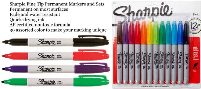 Sharpie Fine Tip Permanent Markers and Sets Permanent on most surfaces Fade and water resistant Quick-drying ink AP certified nontoxic formula 39 assorted color to make your marking unique